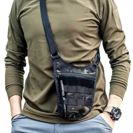 Väskor Taktisk axelväska underarmsäck dolda Sling Crossbody bröstpåse Antitheft Bag Molle midjebältet Pack Militär jaktpåse