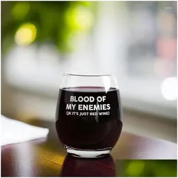 Bicchieri da vino Blood Of My Enemies Tazza in vetro 12 Oz Caffè Tazza da tè Home Bar Birra Regalo per feste per consegna a domicilio Dh9Hq