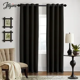 Curtains Hall Black Curtains for Living Room Bedroom Tende Blackout Curtains Window Treatment Opaque Blinds Cortinas Rideaux Occultant