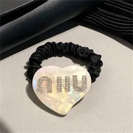 Designer Girl Elastic Rubber Bands Rhinestone Letter Hair Ring Luxury Hairbands Ponytail Holder Hair Ties Fashion Women Girls Hairpin Elegant Hair Accessories