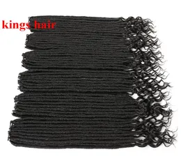 Finte Locs Estremità ricce Crochet Trecce Capelli 20quot 18strandpack Capelli lunghi e medi intrecciati all'uncinetto sintetici2670314