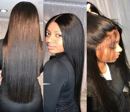 100 브라질의 Virign Remy Human Hair Straight African American Glueless Full Lace Wig Front Lace Wig9392496