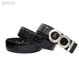 أحزمة Cowskin Leather Belt Buckle Cowhide Business Business حزام جينز جينز LDD240313