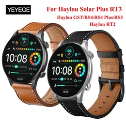 Pulseiras de relógio Pulseira de couro para Haylou GST/Solar Plus RT3 Pulseira Correa RS4/RS4 Plus/Haylou RS3 GS3 RT2 LS10