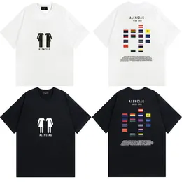 B der Blanaciaga-Front- und Back-Brief der Familie der Familie gestickt und gedruckt Styles Herren- und Frauen loser kurzärärmisches reines Baumwollpaar T-Shirt