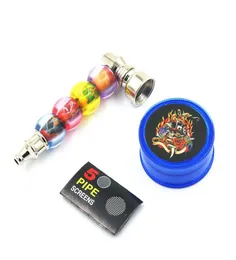 Bob metal pipe grinder set plastic and tobacco pipes for dry herb with 5 screens 2 type3553813