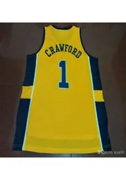 Vintage Real 21SS 1 Yellow Jamal Crawford Michigan Wolverines College Jersey Rozmiar S4XL lub niestandardowy dowolny nazwisko lub numer Jersey9370117