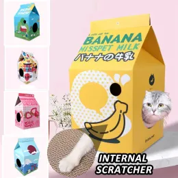 Scratchers Cat House Scratcher Vertical Cardboard Box Wearresistant Cat Scrape Pet Box Litter Cat Accessories Toy Pet Furniture Supplies