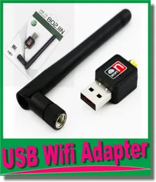 미니 150mbps USB WiFi 무선 어댑터 네트워크 네트워킹 카드 컴퓨터 액세서리 용 2DBI 안테나가있는 LAN 어댑터 3189494