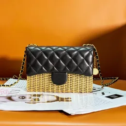 10a designer väskor topp lyxkvalitet kvinnliga metall Braid crossbody äkta läder fårskinn handväskor 17 cm klaffväska med låda