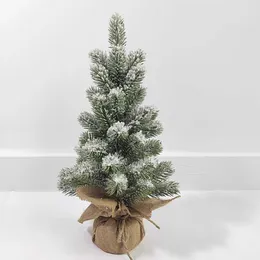 Dekorativa blommor 45 cm Desktop Mini Small Christmas Tree PE Simulation Cedar Bonsai Scene Decoration