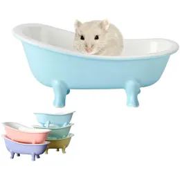 Cages Small Animal Hamster Bed Ice Bathtub Accessories Cage Toys Ceramic Relax Habitat House Sleep Pad Nest for Hamster Food Bowl