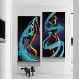 Abstract Sexy Charming Woman Body Art Posters and Prints Canvas Painting Print Wall Art for Living Room Home Decor Cuadros No Fra282v