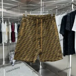 xinxinbuy 2024 Men kvinnliga designer shorts dubbel bokstav trycker roma kort svart vit brun grå gul s-2xl