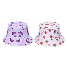 Berets 2xpc wiadro kapelusz w poliester unisex letni podróż plaż