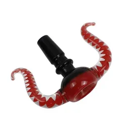 Colorful Double Horn Smoking Pyrex Thick Glass Bowl 14MM 18MM Male Joint Filter Dry Herb Tobacco Oil Rigs Hookah Bongs Handpipes Tool Accessories