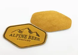 Real leather labels and patches 250pcs notions Light Brown Color With LOGO Debossed or silkscreen printing for clothing bags hat6707259