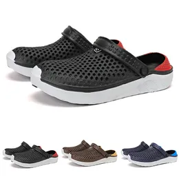 slippers for men women Solid color hots slip resistant black white Plum breathable mens indoors walking shoes GAI