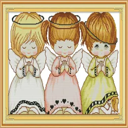 Three little angels home cross stitch kit Handmade Cross Stitch Embroidery Needlework kits counted print on canvas DMC 14CT 11CT2830