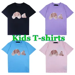 Summer PA Kids T-shirts Bear Baby Palm Boys Girls Stylist Clothes Tee Palms Children Youth Toddler Tryckt Kort ärm trunkerade vinklar Tees Angel T B5XA#
