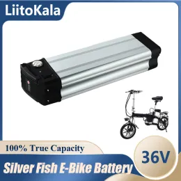 Liitokala 36V Silver Fish Battery 36V 10ah 12ah 15ah 20ah 25ah بطارية الدراجة الكهربائية ل 500 واط Bafang Motor Electric Bicycle Kits