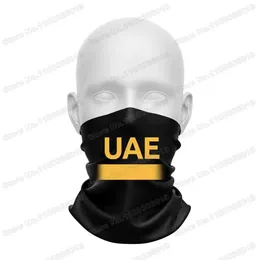 Scaldacollo da ciclismo della squadra degli Emirati Arabi Uniti Coprimaschera Bandana per viso nero dorato Copricapo multifunzionale Sciarpa da equitazione Fasce per esterni 240312