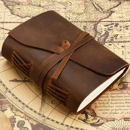 Leather Journal Travel Notebook Handmade Vintage Leather Bound Writing Notebook for Men Women Unlined Travel Journal 240311