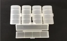 Single Pack 18650 Batterifodral Plasten Transparent Hard White Battery Case Holder Storage Box Container 18500 18350 Batterihållare1269050