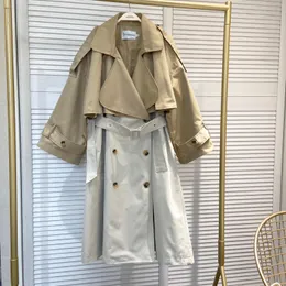 Preguiçoso novo estilo Ma-e versátil jaqueta corta-vento de comprimento médio para mulheres high-end atmosférico solto jaqueta de manga comprida