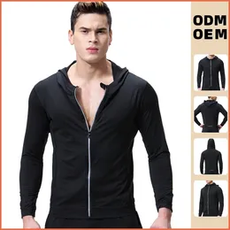 Men's Jackets Sports Jacket Black Stretch Quick Dry RPO Clothes Outdoor Training Zipper Hooded Long Sleeve