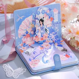 Notebook stile antichità cinesi Kawaii Girl Notepad Farfalla Pagina interna colorata Agenda giornaliera Studente di cancelleria Natale 240311