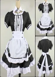 Sexy cameriera francese vestiti neri anime giapponesi cos uniformi KON ragazze donna costumi cosplay gioco di ruolo animazione abbigliamento L0407240078