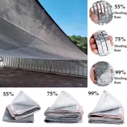 Nets Outdoor 55~99% Anti UV New Aluminum Foil Sunshade Net Garden Plant Cover Sun Shade Sail Gazebo Tent Sun Shelter Shading Awnings