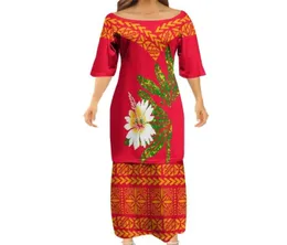 Make Made Women Fashant Eleganckie sukienki klubowe Bodycon Samoan Puletasi Polynesian Tribe Design Dress 2 Set Whole 2207064898544