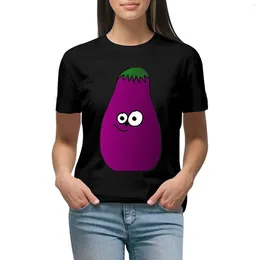 Kvinnors polos Happy leende aubergine t-shirt sommar topp söta kläder plus size tops t skjortor för kvinnor