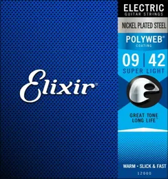 1 Set 12000 Elixir Electric Polyweb Süper Hafif Gitar Dizeleri 0090421426561