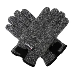 Rękawice dzianinowe wełniane wełniane rękawiczki z ciepłą, cierą podszewką polaru i trwałym skórzanym dłonią CJ191225274G