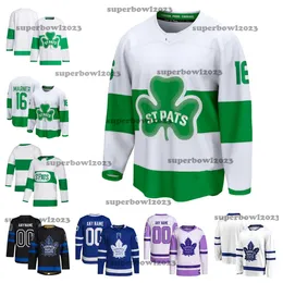 뜨거운 판매 "토론토"메이플 91 Tavares Hockey Jersey 34 Auston Matthews 16 Mitchell Marner Leaf St. Pats Jerseys Nylander Ryan Reaves Morgan Rielly Max Domi Tyler