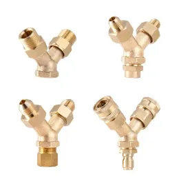 Anslutningar Högtryckstvätt Tee Spliter med 3/8 "M22 M14 M18 Quick Connect Adapter 1 till 2