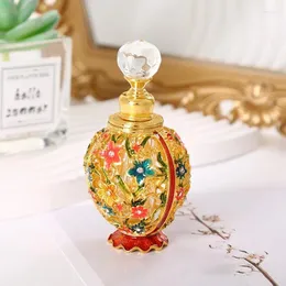 Frascos de armazenamento 30 peças 10ml vintage ouro/preto recarregável vazio redondo metal vidro perfume garrafa artesanal decoração de casa senhora presente de feriado