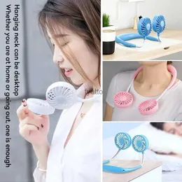 Electric Fans New pendant neck fan portable cooling USB Leakage 360 degree strap 78 surround air outlet 4000Mah chargingH24031305