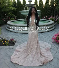 Silver Champagne Long Evening Party Dresses For Women 2024 Sparkly Diamond Crystal Black Girl Prom Birthday Dress