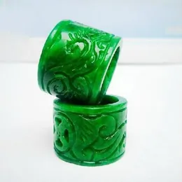 Myanmar jade verde monarca puxar aquela cor cheia verde seco citroen jade cru esculpido anel para homem e mulher291q