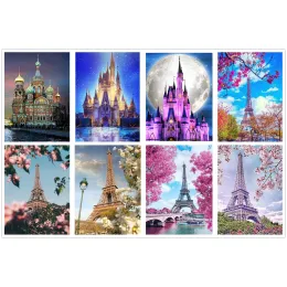 Cross-Stitch DIY 5d Fashion Diamond Gemälde für erwachsene Kinder runden Full Drill Diamond Painting nach Nummer für Home Wall Decoreiffel Tower