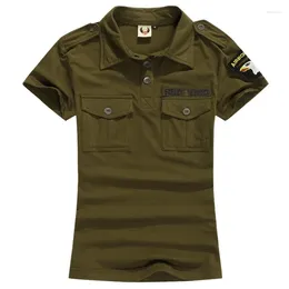 T-shirt da donna T-shirt in cotone verde militare estivo T-shirt da donna manica corta uniforme militare Camicia mimetica T-shirt casual Taglie forti 4XL