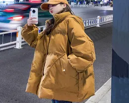 Women039s أسفل Parkas New Winter Women Coat Coat Coat Parkas Super Wooded Superged Stuck Big Pocket Corean Fashion Loose W2804465