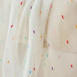 Gardiner nya regnbågsocker style linne tyll gardin för vardagsrum sovrum barn rum fönster draperar för heminredning gardiner kontier