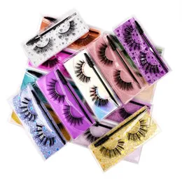 3D Thick False Eyelashes 1 Pair of V -series Cotton Line Stalks Fake Eyelashes Natural Slender Natural Eyelashes Girl Lady Eye Beauty Makeup Tools 15 Color with