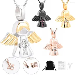 Pendant Necklaces Baby Angel Memorial Urns Necklace For Human/Pet Ashes Urn Customize Girl Boy Gift Charm Cremation Jewelry