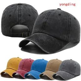 Adult Cap Plain Color Washed Cotton Baseball Cap Men Women Casual Adjustable Outdoor Trucker Hats Drop 240223